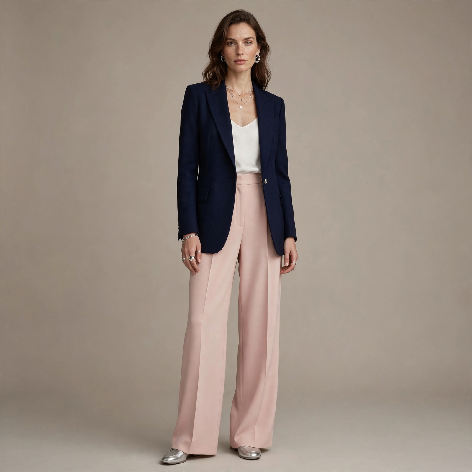 Outfit post: deep summer palette, navy and blush
